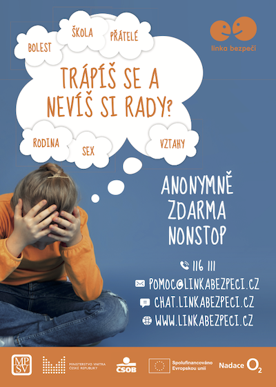 Leták Linky bezpečí pro žáky a studenty